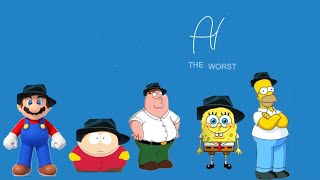 Jschlatt My Way Ai cover ft Eric Cartman Peter Griffin Homer Simpson Spongebob Mario [upl. by Meeharb]