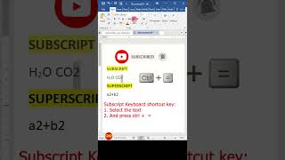 How to use Subscripts and Superscripts in Word shorts [upl. by Oric]