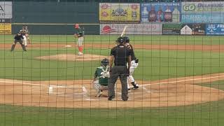 Adley Rutschman playing for Delmarva Shorebirds August 22 2019 drives in a run at Shorebirds Stadium [upl. by Nrol8]