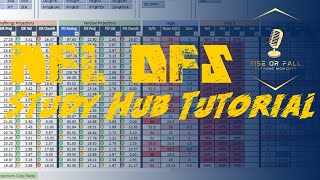 NFL DFS Study Hub Tutorial  How to Build NFL DFS Lineups via Rise or Fall [upl. by Manon]