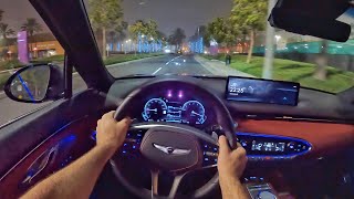 2022 Genesis GV70 35T Sport Prestige POV Foggy Night Drive 3D AudioASMR [upl. by Raveaux]