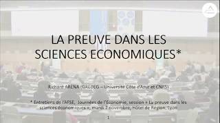 La preuve dans les sciences économiques – Entretiens AFSE [upl. by Johnsten]