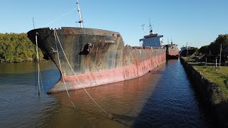 Buques Abandonados en Isla Santiago Ensenada Astra Federico y Astra Valentina  Drone Huge Ship [upl. by Bettine]