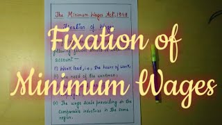 Fixation of Wages in Minimum Wages Act 1948 [upl. by Eigram]