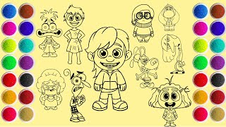 All Characters Inside Out 2  Drawing and Coloring  Sand Painting [upl. by Deeraf]