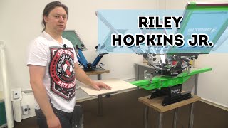 Riley Hopkins Jr Siebdruckkarussell  Siebdruckmaschine Screen Printing Press Europe [upl. by Ajar916]