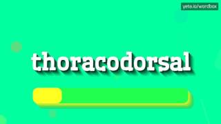 THORACODORSAL  HOW TO PRONOUNCE IT [upl. by Anilatsyrc]