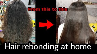 How to do hair rebonding at home  KEUNE SLEEK and SHINE REBOUNDING [upl. by Yattirb]