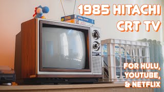 80s Hitachi CRT TV  Using A CRT In 2021 Streaming Youtube Netflix Hulu [upl. by Oiragelo]