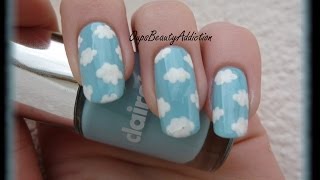 ☁ TUTO Nail art printemps  spring nail art ☁ [upl. by Ames739]