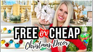 FREE Or CHEAP DIY CHRISTMAS DECOR  HOLIDAY DECORATING IDEAS [upl. by Asnarepse194]