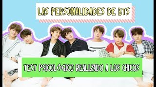 Las Personalidades de BTS  Test psicológico realizado a los chicos [upl. by Chaworth]