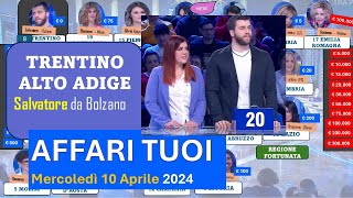 Affari tuoi di mercoledì 10 aprile con il Trentino Alto Adige  I pacchi aperti in ordine [upl. by Ely]