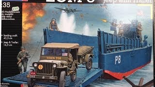 Revell 135 LCM3 amp Jeep Outbox review [upl. by Ayel639]