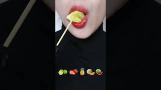 ASMR Eat fresh fruits and vegetables 🍋🍓🍍🍈🍉4 asmr vegetables food fruit shorts [upl. by Va83]