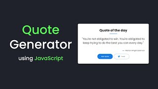 How To Make Quote Generator Website Using HTML CSS And JavaScript [upl. by Ylrebmit]