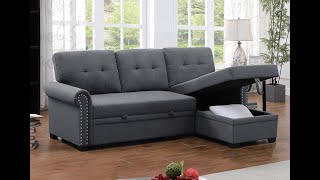 Assembly Instruction for Sleeper Sofa Bed with Round Decoration Arms 43334444 [upl. by Dibb]