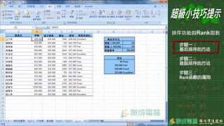 【Excel】超級小技巧簡單學會排序功能與Rank函數 [upl. by Samid945]