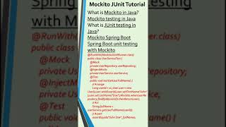 Mockito JUnit tutorialMockito Junit Tutorial Spring BootMockito tutorialMockito testing in Java [upl. by Adnovaj]