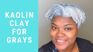 HOW TO USE KAOLIN CLAY FOR GRAY HAIR  PURPLE SHAMPOO ALTERNATIVE [upl. by Eardnaed]