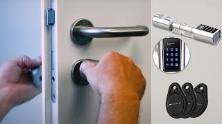 SERRURE pour porte A CODE et à TRANSPONDEUR badge  PEARLTVFR [upl. by Bayard]