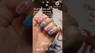 pink palm puff nails 🌴🌸💗 pls get this to 5k likes for me pinkpalmpuff ppp fyp viral shorts [upl. by Cleodal]