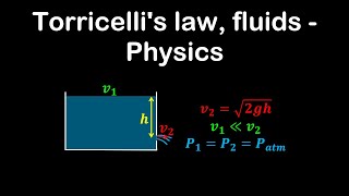 Torricellis law fluids  Physics [upl. by Espy237]