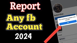 How to report Facebook account in 2024  Delete someone Facebook account Using Report  AK Tricks [upl. by Suicul12]