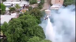 Eficacia de la fumigación con helicópteros contra los zancudos [upl. by Ahseenat]