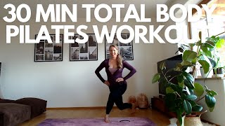 30 MIN TOTAL BODY PILATES WORKOUT Warm up Butt  Abs  Legs Arms and Stretching [upl. by Nnawaj]