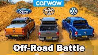 VW Amarok vs Ford Ranger vs Toyota Hilux OFFROAD BATTLE [upl. by Halimaj]