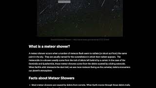 What is a meteor shower Facts about Meteor Showers [upl. by Mariellen]