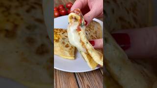 Сhessy Omelette Wrap 🧀🍅🌮shorts asmr recipe [upl. by Ellesor]