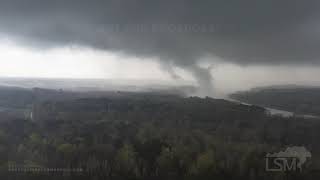 3242020 Tishomingo Ms Close up video of damaging tornado shot from drone mutivortex [upl. by Artenahs546]