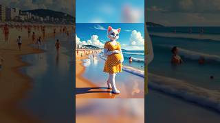 Pregnant cats love the sea beach cat catlover kitten catshorts smartcat ai cutecat cute [upl. by Olimpia695]