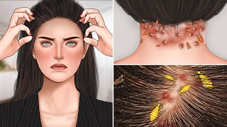 ASMR Removal acne and head lice from the nape at hairline  seborheic dermatitis treatment [upl. by O'Doneven477]