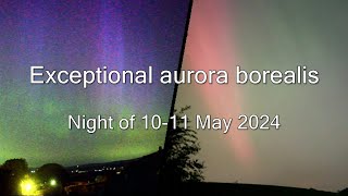 Exceptional aurora borealis display from Lancashire UK  1011 May 2024 [upl. by Mills64]