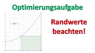 Optimierungsaufgaben  Tappe nicht in diese Falle  Randwerte beachten [upl. by Aihsekat857]