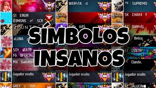 SÍMBOLOS INSANOS PARA TU NOMBRE FREE FIRE 🔥 NOMBRES INSANOS PARA FREE FIRE [upl. by Nemracledairam]