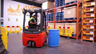 How to do a Figure of 8 in Reverse on a Counterbalance Forklift Truck  4KS Forklift Training [upl. by Elleuqar30]