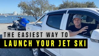 The Easiest Way to Launch a Jet Ski or PWC at the Boat Ramp  How to Reverse a Jet Ski Trailer [upl. by Anomor]