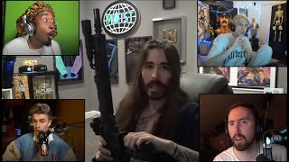 Streamers React To Moistcr1tikal Pulling Out Guns [upl. by Kalie701]