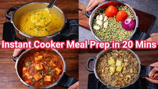 Instant Cooker Meal Combo in 20 Mins  Paneer amp Sprouts Curry with Pulao amp Khichdi Meal in Cooker [upl. by Ahseki581]