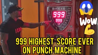 999 HIGHEST SCORE EVER ON PUNCH MACHINE 👊 HARDEST PUNCHER IN THE WORLD [upl. by Nimajeb896]