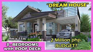 3Bedroom Bungalow House Design with Roof Deck [upl. by Aerua]