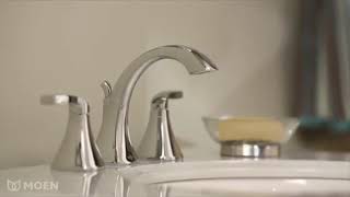 Moen 6903BN Voss OneHandle HighArc Bathroom Faucet with Drain Assembly Brushed Nickel [upl. by Ihdin66]