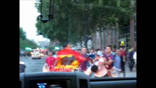 Attack on Real Madrid supporter by Barcelona Fan Full video agresion seguidor real madrid [upl. by Ammej]