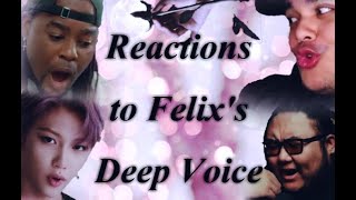 People Reacting to Felixs Deep Voice in Double Knot [upl. by Adnamaa]