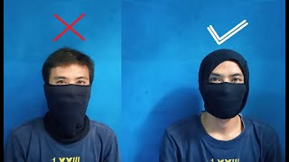 Jarang tau‼ Masker kolong ala ninja🔴Alternatif masker  Cara memakai Buff dua versi [upl. by Eniaral]