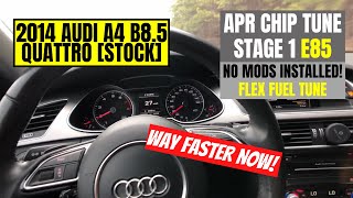 APR CHIP TUNE STOCK 2014 AUDI A4 B85 QUATTRO wStage 1 E85 APR Tune  Before and After Comparison [upl. by Hershel]